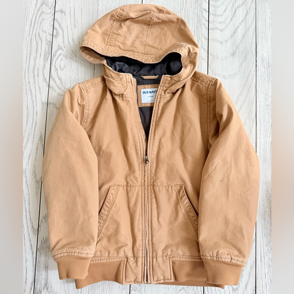 Youth Old Navy tan Zip-Up Jacket